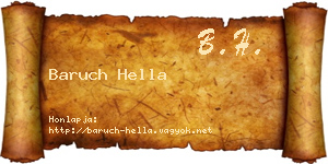 Baruch Hella névjegykártya
